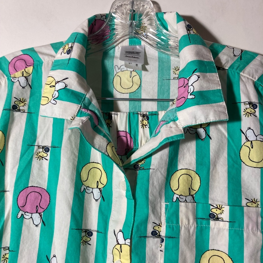 Hanna Anderson Women’s Peanuts Poplin Pajama Set Top & Shorts Size Small - Picture 4 of 16